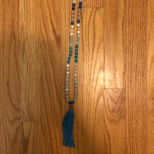 Blue Tassel Necklace